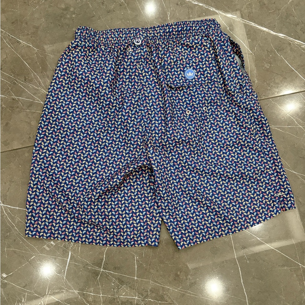 Men's Peter Millar Seaside Collection Swim Trunks Swimsuit Medium Citrus Blue
